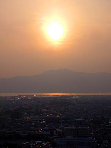 比叡山の夕陽